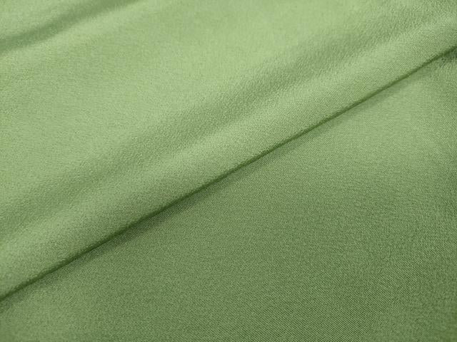平和屋着物●上質な色無地　草色　正絹　逸品　DAAZ7019ud