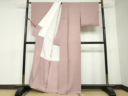 平和屋着物●上質な色無地 紋意匠 鴇浅葱色 正絹 逸品 DAAZ7031ud