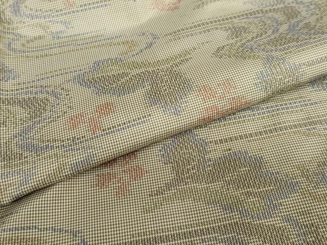 平和屋着物●本場大島紬 7マルキ 流水舞葉文 正絹 逸品 DAAZ7036ud