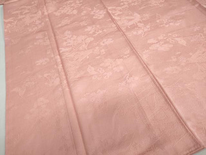 平和屋着物●上質な色無地　平安人物地紋　退紅色　正絹　逸品　DAAZ7042ud