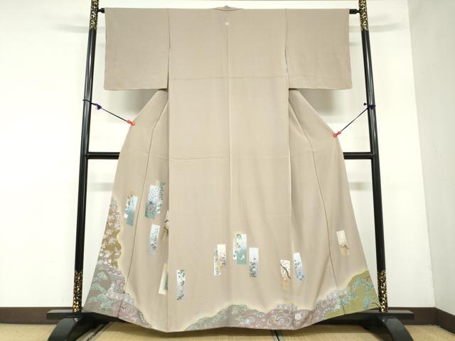 平和屋着物●豪華色留袖 短冊花鳥文 金彩 正絹 逸品 DAAZ7050ud