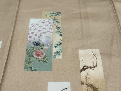 平和屋着物●豪華色留袖 短冊花鳥文 金彩 正絹 逸品 DAAZ7050ud