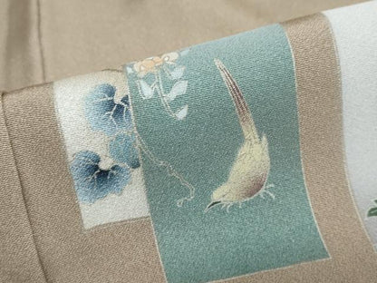 平和屋着物●豪華色留袖 短冊花鳥文 金彩 正絹 逸品 DAAZ7050ud