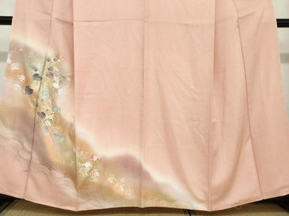 平和屋着物●訪問着　蔦の葉文　暈し染め　金彩　正絹　逸品　未使用　DAAZ7053ud