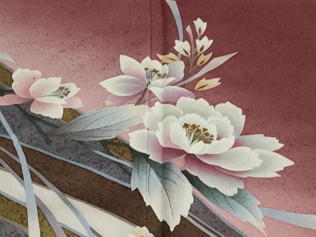 平和屋着物●中嶋まさひろ 蝋彩染作家 訪問着 草花文 暈し染め 金彩 正絹 逸品 DAAZ7054ud