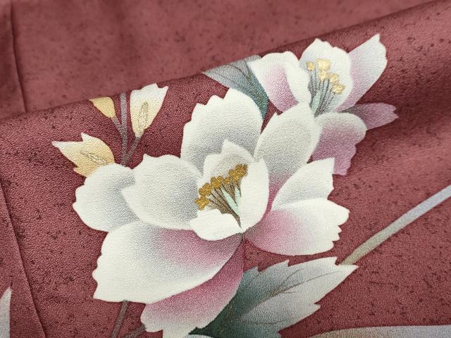 平和屋着物●中嶋まさひろ 蝋彩染作家 訪問着 草花文 暈し染め 金彩 正絹 逸品 DAAZ7054ud