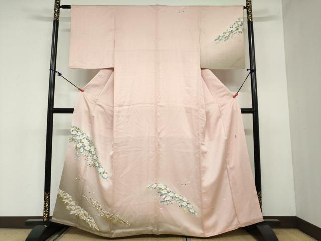 平和屋着物●訪問着 友禅 作家物 草花文 正絹 逸品 DAAZ7060ud