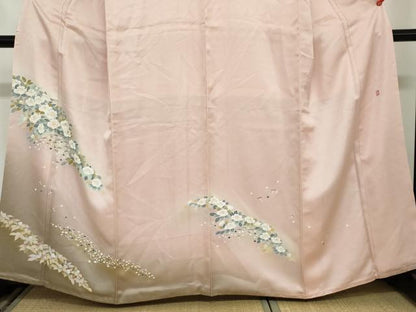 平和屋着物●訪問着 友禅 作家物 草花文 正絹 逸品 DAAZ7060ud