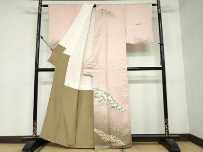 平和屋着物●訪問着 友禅 作家物 草花文 正絹 逸品 DAAZ7060ud