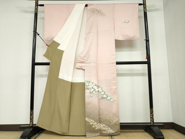 平和屋着物●訪問着 友禅 作家物 草花文 正絹 逸品 DAAZ7060ud
