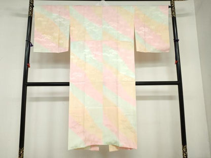平和屋着物●長襦袢　袷　笹松地紋　暈し染め　正絹　逸品　未使用　DAAZ7065ud
