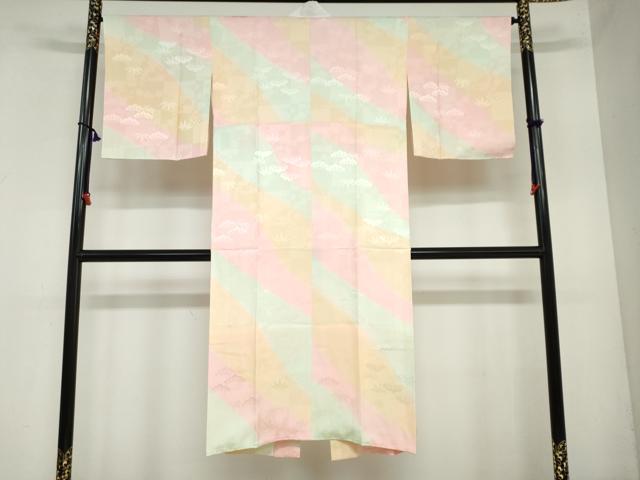 平和屋着物●長襦袢　袷　笹松地紋　暈し染め　正絹　逸品　未使用　DAAZ7065ud