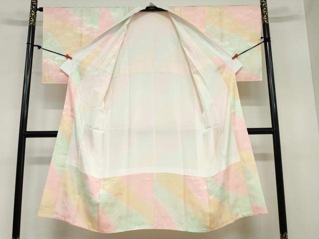 平和屋着物●長襦袢　袷　笹松地紋　暈し染め　正絹　逸品　未使用　DAAZ7065ud