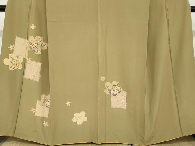 平和屋着物●訪問着 色紙草花文 金彩 正絹 逸品 DAAZ7073ud