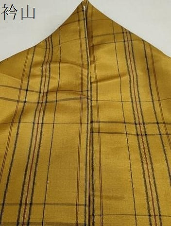 平和屋着物●上質な紬　格子柄　正絹　逸品　DAAZ7082ud