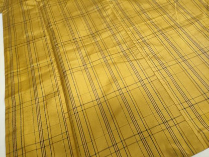 平和屋着物●上質な紬　格子柄　正絹　逸品　DAAZ7082ud