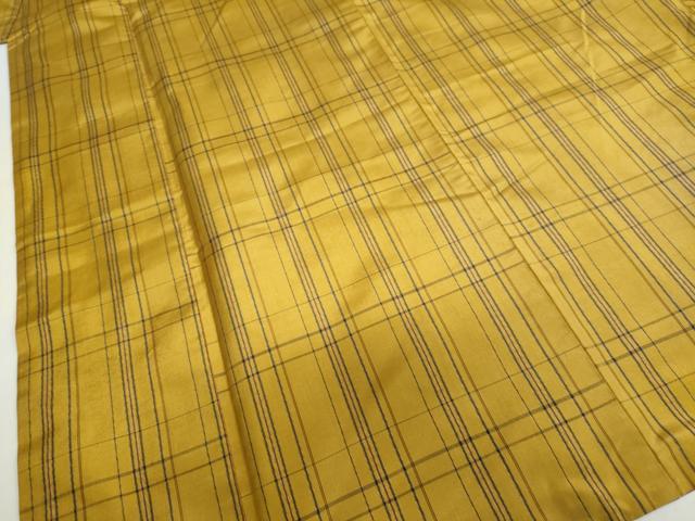 平和屋着物●上質な紬　格子柄　正絹　逸品　DAAZ7082ud