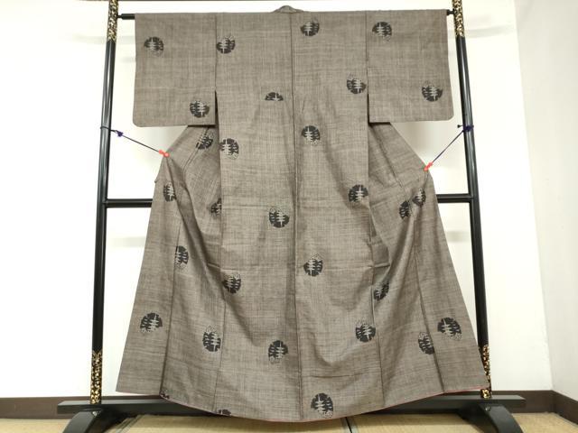 平和屋着物●本場大島紬　9マルキ　風景丸文　正絹　逸品　DAAZ7095ud