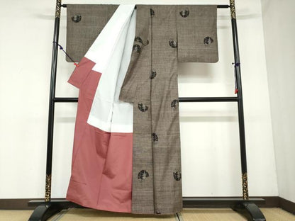 平和屋着物●本場大島紬　9マルキ　風景丸文　正絹　逸品　DAAZ7095ud