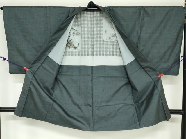 平和屋着物●男性　本場大島紬　アンサンブル　長羽織　100亀甲　総詰め　正絹　逸品　DAAZ7113ud