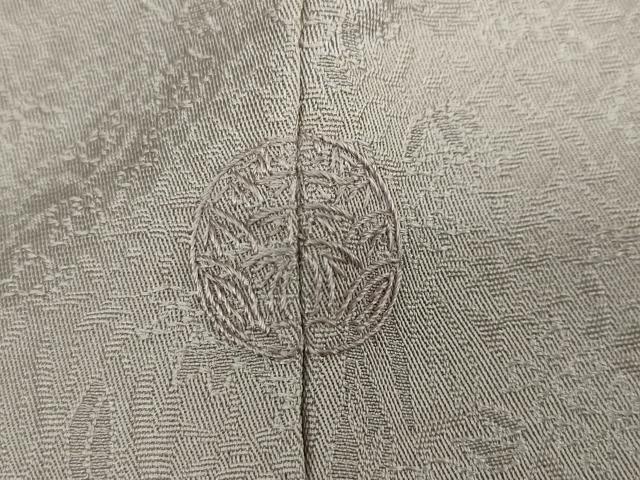 平和屋着物●上質な色無地 草花地紋 利休白茶色 正絹 逸品 DAAZ7124ud