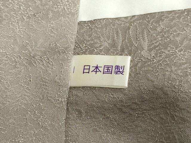 平和屋着物●上質な色無地 草花地紋 利休白茶色 正絹 逸品 DAAZ7124ud