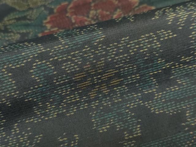 平和屋着物●本場大島紬　草花文　正絹　逸品　DAAZ7132ud