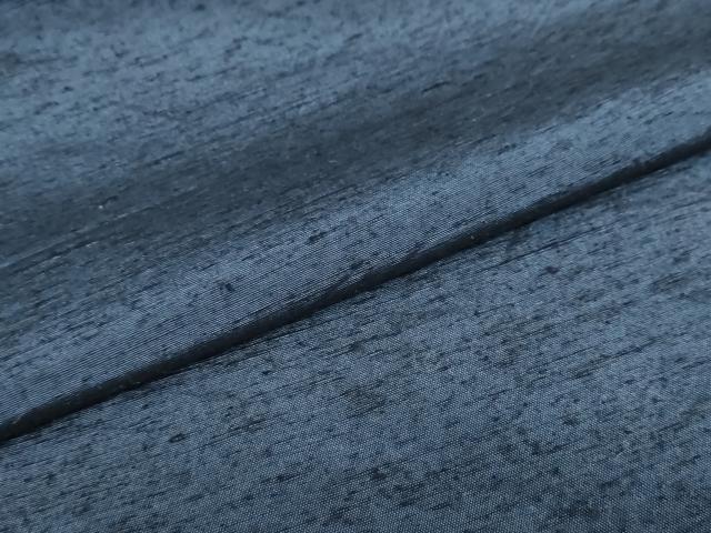 平和屋着物●男性 紬 アンサンブル 長羽織 鉄紺色 正絹 逸品 DAAZ7142ud