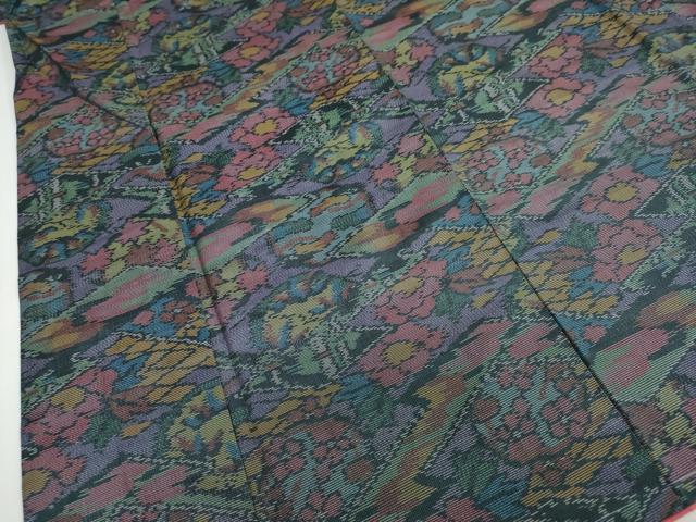 平和屋着物●本場大島紬　松皮菱花文　正絹　逸品　未使用　AABH3674cs 平和屋着物□本場大島紬 薩摩結城 松皮菱吉祥文 正絹 逸品 DABA6717op