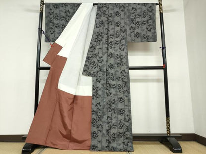 平和屋着物●本場大島紬 9マルキ 樹林文 正絹 逸品 DAAZ7151ud