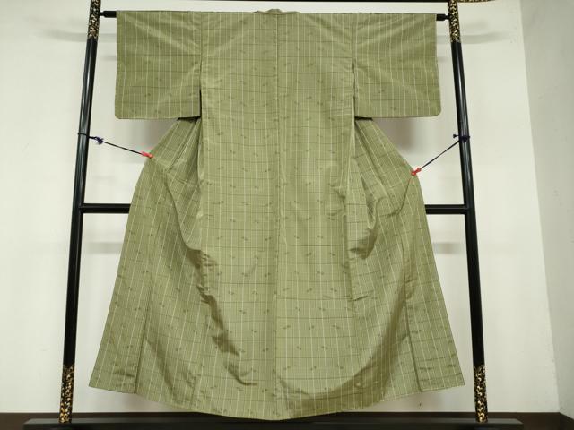 平和屋着物●上質な紬 絣文様 正絹 逸品 未使用 DAAZ7154ud