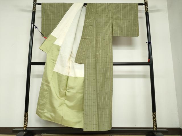 平和屋着物●上質な紬 絣文様 正絹 逸品 未使用 DAAZ7154ud