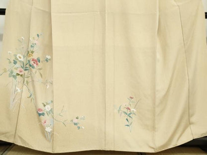 平和屋着物●訪問着　友禅　草花文　正絹　逸品　DAAZ7159ud