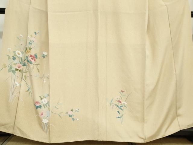 平和屋着物●訪問着　友禅　草花文　正絹　逸品　DAAZ7159ud