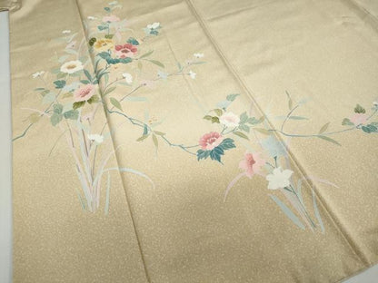 平和屋着物●訪問着　友禅　草花文　正絹　逸品　DAAZ7159ud