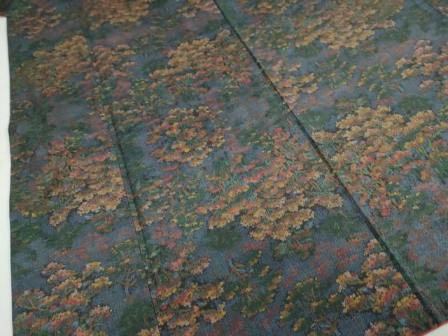 平和屋着物●本場大島紬　9マルキ　樹林風景文　正絹　逸品　DAAZ7163ud