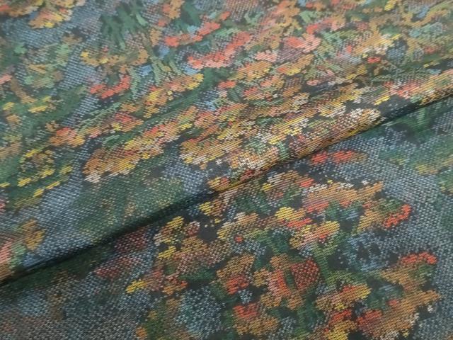 平和屋着物●本場大島紬　9マルキ　樹林風景文　正絹　逸品　DAAZ7163ud
