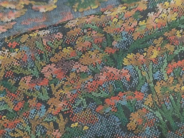 平和屋着物●本場大島紬　9マルキ　樹林風景文　正絹　逸品　DAAZ7163ud