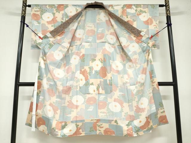 平和屋着物●長襦袢　無双仕立て　草花文　正絹　逸品　DAAZ7168ud