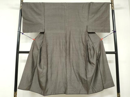 平和屋着物●男性　紬　アンサンブル　長羽織　80亀甲　変わり格子文　正絹　逸品　DAAZ7176ud