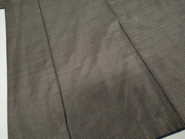 平和屋着物○男性 紬 アンサンブル 長羽織 80亀甲 変わり格子文 正絹 逸品