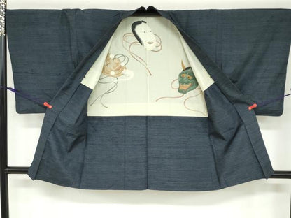 平和屋着物●男性 紬 アンサンブル 長襦袢セット（無双仕立て） 100亀甲 総詰め さんび謹製 正絹 逸品 DAAZ7179ud