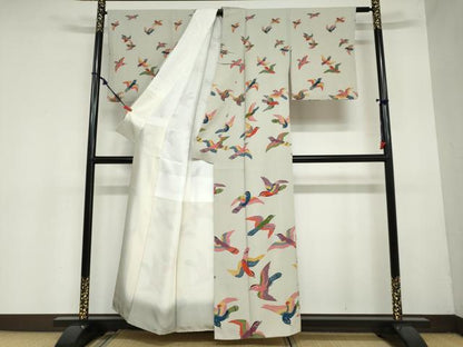 平和屋着物●訪問着　紅型　型染め　飛鳥文　正絹　逸品　DAAZ7186ud