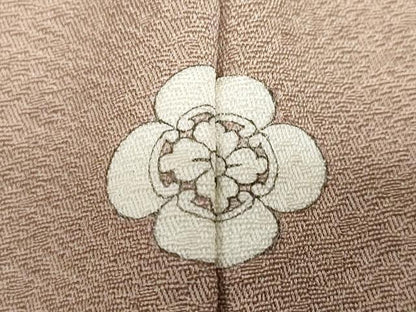 平和屋着物●上質な色無地　吉祥霞地紋　梅染色　正絹　逸品　DAAZ7204ud