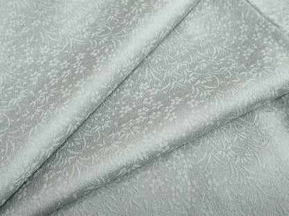 平和屋着物●上質な色無地　草花地紋　灰青色　正絹　逸品　DAAZ7214ud