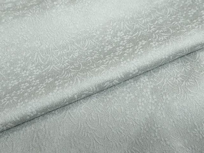 平和屋着物●上質な色無地　草花地紋　灰青色　正絹　逸品　DAAZ7214ud