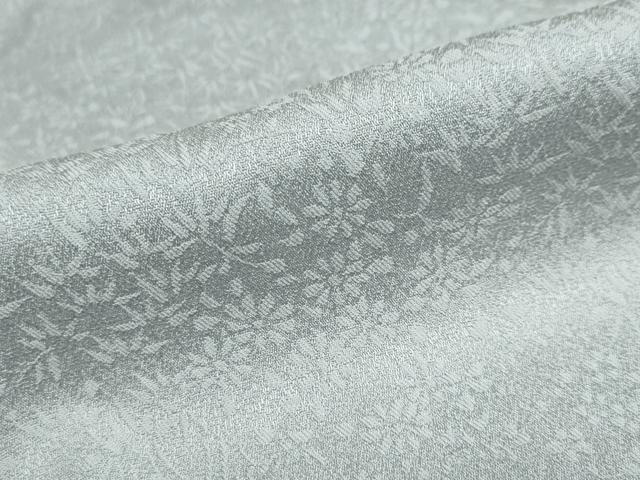 平和屋着物●上質な色無地　草花地紋　灰青色　正絹　逸品　DAAZ7214ud