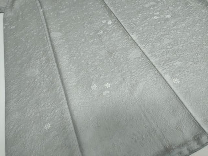 平和屋着物●上質な色無地 茶屋辻模様 鼠色 反端付き 正絹 逸品 DAAZ7216ud