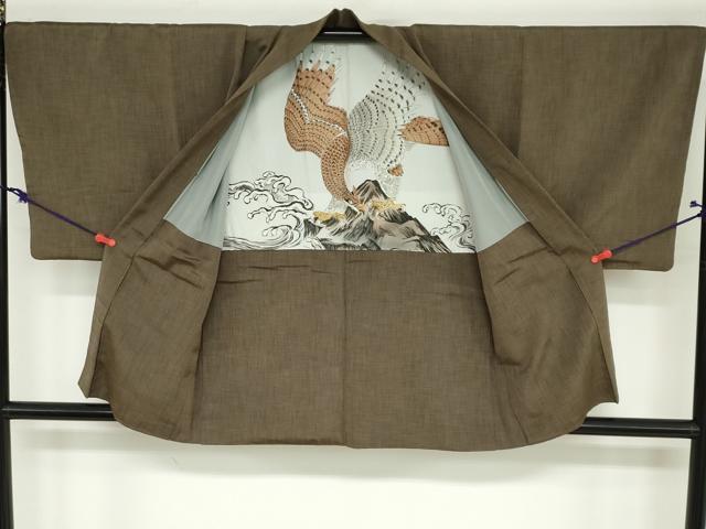 平和屋着物●男性　紬　アンサンブル　霞文　正絹　逸品　DAAZ7221ud