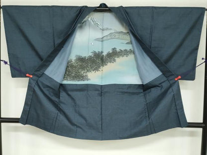 平和屋着物●男性　本場大島紬　アンサンブル　長羽織　100亀甲　総詰め　正絹　逸品　DAAZ7225ud